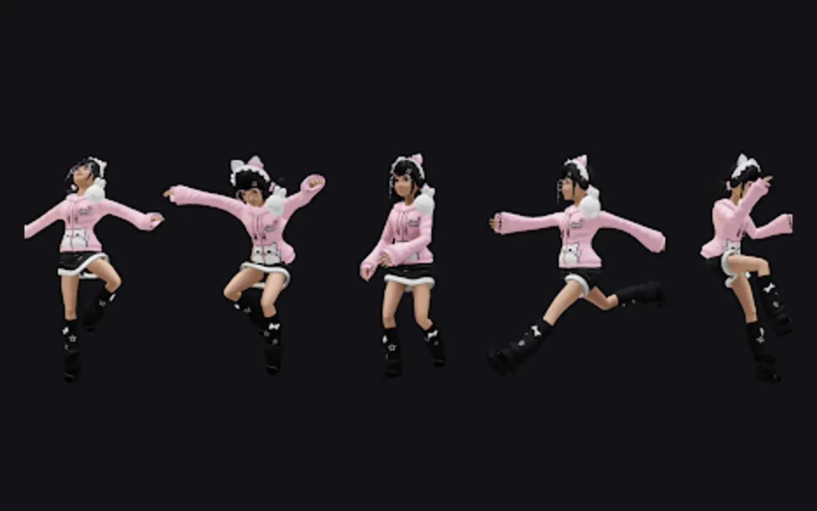 One avatar's run, jump and fall, from a creator animation pack.